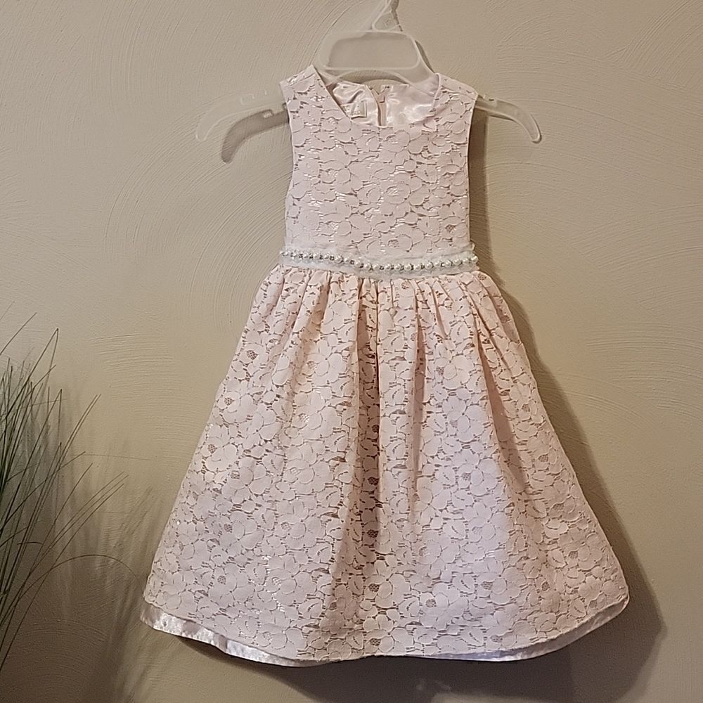AMERICAN PRINCESS LIGHT PINK LACE OVERLAY SPECIAL OCCASION DRESS, SIZE 4